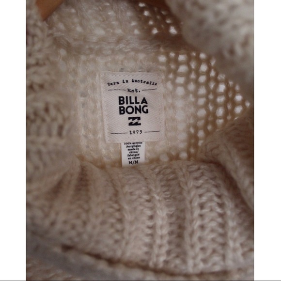 Billabong Cream Turtle Neck Knit Sweater NWOT - Picture 4 of 5